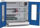 Flügeltürenschrank H1000xB1000xT490mm grau/blau 3BD 1Schubl.abschließbare Türen