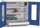 Flügeltürenschrank H1000xB1000xT490mm grau/blau 3BD 1Schubl.abschließbare Türen