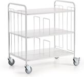Bürowagen L1030xB740xH1150mm lichtgrau doppels.m.Trenngitter ROLLCART