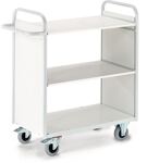 Bürowagen L980xB500xH1070mm lichtgrau m.2 Wänden Rückw.ROLLCART