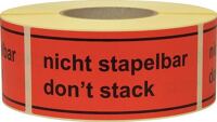 Hinweisetikett Nicht stapelbar L.145 mm,B.70mm rot 1000 St./Rolle TRANSPAK