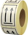 Hinweisetikett Symbol Pfeile ob L.75 mm,B.105mm weiß 1000 St./Rolle TRANSPAK