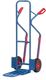 Stapelkarre H.1300mm Schaufel-L250/500xB320/250mm PU-Bereifung blau