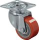 Lenkrolle D.50mm Trgf.120kg m.Platte PU BS ROLLEN