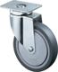 Lenkrolle D.125mm, NW-Nr.: 3000275246 Trgf.100kg m.Platte, Gum.grau BS ROLLEN Vollgummirad blaugrau, Platte 95x70mm  
