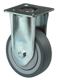 Bockrolle 125mm 100kg VG, NW-Nr.: 3000275294 95x70mm BS ROLLEN Vollgummireifen blaugrau, Platte 95x70mm