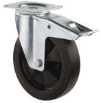 Lenkrolle D.160mm, NW-Nr.: 3000275457 Trgf.250kg m.Festst.VG, 138x109mm BS ROLLEN Elastic-Vollgummireifen, Platte 138x109mm  