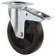 Lenkrolle D.160mm, NW-Nr.: 3000275457 Trgf.250kg m.Festst.VG, 138x109mm BS ROLLEN Elastic-Vollgummireifen, Platte 138x109mm  