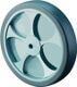 Ersatzrad D.250mm Trgf.300kg Gum.grau Achs-D.20mm Nabenl.60mm BS ROLLEN