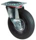 Luftrad D.400mm Trgf.250kg Lenkrolle m.Platte Rillenprofil