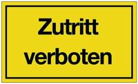 Hinweiszeichen Zutritt verboten L250xB150mm gelb schwarz Ku.