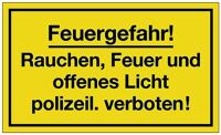 Hinweiszeichen Feuergefahr L250xB150mm gelb schwarz Ku.