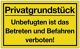 Hinweiszeichen Privatgrundstück L400xB250mm gelb schwarz Ku.
