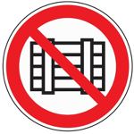 Verbotszeichen, NW-Nr.: 3000277543 Abstellen verboten, D.200mm rot/schwarz ASR A1.3/DIN4844-2/BGV A8, Folie selbstklebend  