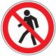 Verbotszeichen, NW-Nr.: 3000277556 Fußgänger verboten, D.200mm rot/schwarz ASR A1.3/DIN4844-2/BGV A8, Folie selbstklebend