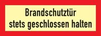 Brandschutzzeichen DIN 4066 L297xB105mm Brandschutztür stets geschl.halten Folie