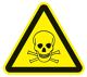Warnzeichen, NW-Nr.: 3000277656 vor giftige Stoffe, 3-eckig schwarz/gelb B.200xH.200mm Ku.-Schild, ASR A1.3/DIN4844-2/BGV A
