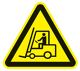 Warnzeichen, NW-Nr.: 3000277659 Flurförderzeugen, 3-eckig schwarz/gelb B.200xH.200mm Folie, ASR A1.3/DIN4844-2/BGV A8