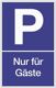 Parkplatzbeschilderung Parken f.Gäste L250xB400mm Ku.blau/weiß