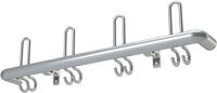Wandgarderobe Alu.F1 naturf.9 Hut-/18 Mantelh.L.1800mm Krone-D.40mm