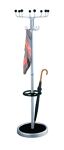 Garderobenständer H.1800mm 8 Hut-/8 Mantelh.m.Schirmhalter Alu.F1/schwarz