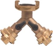 Y-Stück Schnellkuppl.MS, NW-Nr.: 4000300144 Schl.-Gr.9,5-38mm, Hahnabsperrung MEGA   