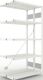 Steckregal CLIP150S3 H2000xB1000xT2x300mm Anbauregal lichtgrau 2x5StahlbödenMETA
