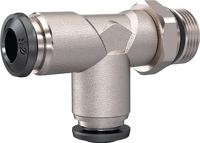 T-Steckverschr., AG 3/8 f, NW-Nr.: 8000370359 .Schlauch-AD.10mm, MS ver, n. l-Form, drehb. ,RIEG R  