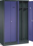 Garderobenschrank m.Sockel H1800xB1225xT500mm grau/blau NCS 2 dop.Abt.TECWERK