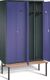 Garderobenschrank m.Sitzbank H2100xB1225xT800mm grau/blau NCS 2 dop.Abt.TECWERK