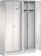 Garderobenschrank m.Sockel H1800xB1225xT500mm lichtgrau 2 dop.Abt.TECWERK