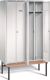 Garderobenschrank m.Sitzbank H2100xB1225xT800mm lichtgrau 2 dop.Abt.TECWERK