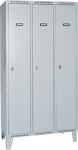 Garderobenschrank m.Füßen H1850xB925xT500mm lichtgrau/ lichtgrau 3 Abt.TECWERK