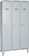Garderobenschrank m.Füßen H1850xB925xT500mm lichtgrau/ lichtgrau 3 Abt.TECWERK