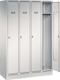 Garderobenschrank m.Sockel H1800xB1225xT500mm lichtgrau/ lichtgrau 4 Abt.TECWERK