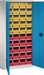 Regalschrank H1600xB690xT285mm lichtgrau/lichtblau 9Fachb.m.Türen 40xMK4 TECWERK