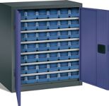 Flügeltürenschrank H1950xB950xT600mm lichtgrau/grau 4 BD TECWERK