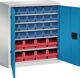 Regalschrank H780xB690xT285mm grau/blau 5Fachb.m.Türen 8xMK4,24xMK5 TECWERK