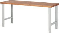 Werkbank Ser.BK 650 B2000xT700xH790-1140mm Buche massiv lichtgrau TECWERK