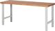 Werkbank Ser.BK 650 B2000xT700xH790-1140mm Buche massiv lichtgrau TECWERK