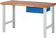 Werkbank Ser.BK 650 B1500xT700xH790-1140mm Buche massiv grau/blau 1 Schubl.TW