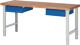 Werkbank Ser.BK 650 B2000xT700xH790-1140mm Buche massiv grau/blau 2 Schubl.TW