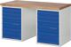 Werkbank Ser.BK 650 B1500xT700xH840mm Buche lichtgrau/blau 12 Schubl.TECWERK