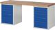 Werkbank Ser.BK 650 B2000xT700xH840mm Buche lichtgrau/blau 12 Schubl.TECWERK