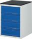 Schubladenschrank BK 650 H820xB580xT650mm grau/blau 4 Schubl.Einfach.TECWERK