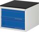 Schubladenschrank BK 650 H460xB580xT650mm lichtgrau/blau 2Schubl.Einfach.TECWERK