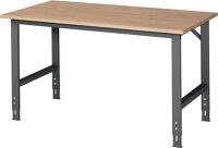 Werktisch, NW-Nr.: 9000425571 B1500xT800xH760-1080mm, Arbeitsplatte Buche Gestell anth.RAU  