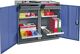 Werkzeug-/Beistellschrank H1000xB1000xT500mm 2Schubl.,4Bd.anthrazit/blau TECWERK