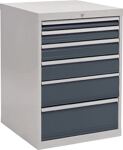 Schubladenschrank H1019xB705xT736mm lichtgrau/grau 6 Schubl.Voll.Bedrunka