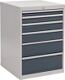 Schubladenschrank H1019xB705xT736mm lichtgrau/grau 6 Schubl.Voll.Bedrunka